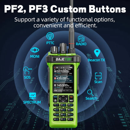 1/2 BAJETON BJ-9000 Walkie Talkie GPS APRS AM/FM/CB 27MHZ Receiver with 10W Bluetooth Programming For Radtel RT-950PRO Ham Radio