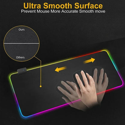 RGB Gaming Mousepad Space Mouse Mats LED Large Gamer Mousepads Keyboard Pads Luminous Desk Mat Final Fantasy Mouse Pad Backlit