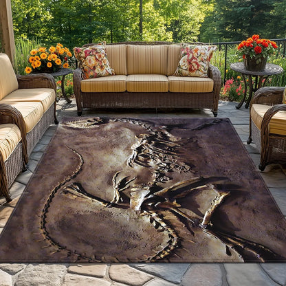 Dinosaur fossil excavation scene rug for kids room science educationdecor prehistoric animal print floor mat soft crystal velvet