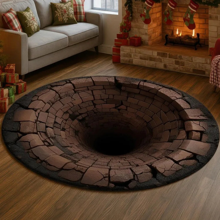 3D Vortex Rug Illusion Rug Optical Illusion Round Carpet Popular Rug Home Decor Living Room Rugs Cool Mat Housewarming Gift