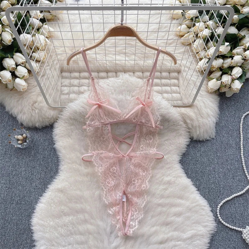 Cute Sweet Trend Cartoon Printed Jumpsuit Half High Collar Sleeveless Slim Fit Lingerie Bodycon Bodysuit Rompers Pajama Catsuits