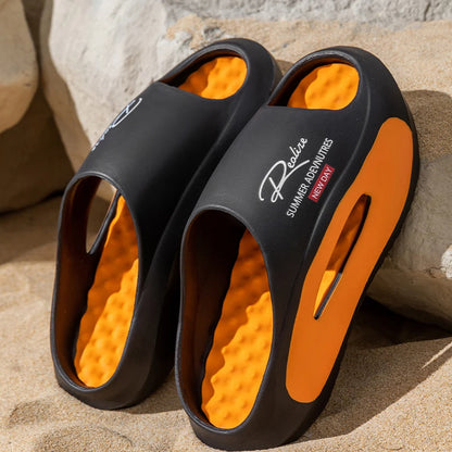 Summer Men's Massage Slippers Indoor Outdoor Sandals Beach Men Casual Shoes Soft Slides Flip-flops Men Women Home Slippers