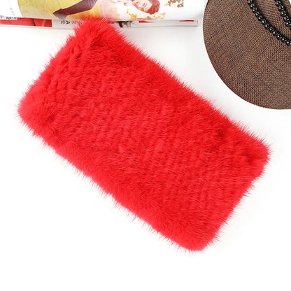 headbands for women Real fur hair band hair accessories Mink knitting female headband for hair Elastic band made scarf