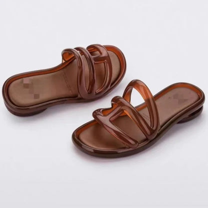 Summer Women's Slippers Adult Girls Wide Width Thick Bottom 2.8cm Heels Ladies Anti-slip Beach Shoe Jelly Beach Shoes