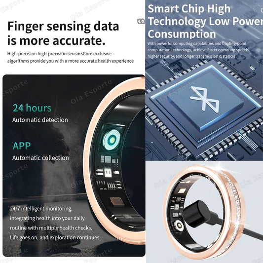 2026 New Smart Ring Lady Heart Rate Sleep Health Monitor Menstrual cycle detection IP68 Waterproof Fashion Sport Rings Women Men