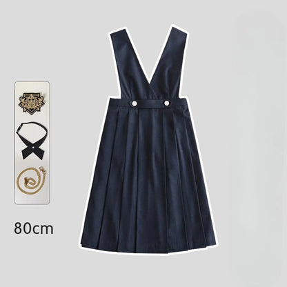 Versatile and Cute School Uniform Skirt JK Uniform Basic Spring Genuine Long Dress Japanese-style Pleated College Style Suit