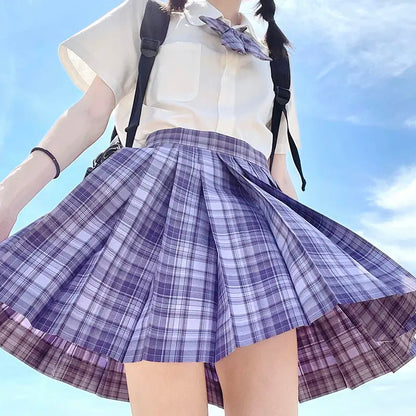 Japanese Bow Tie Skirt Set Student Pleated Skirt Jk Uniform Korean School Sexy Girl Preppy Style Seifuku Japanese School Uniform