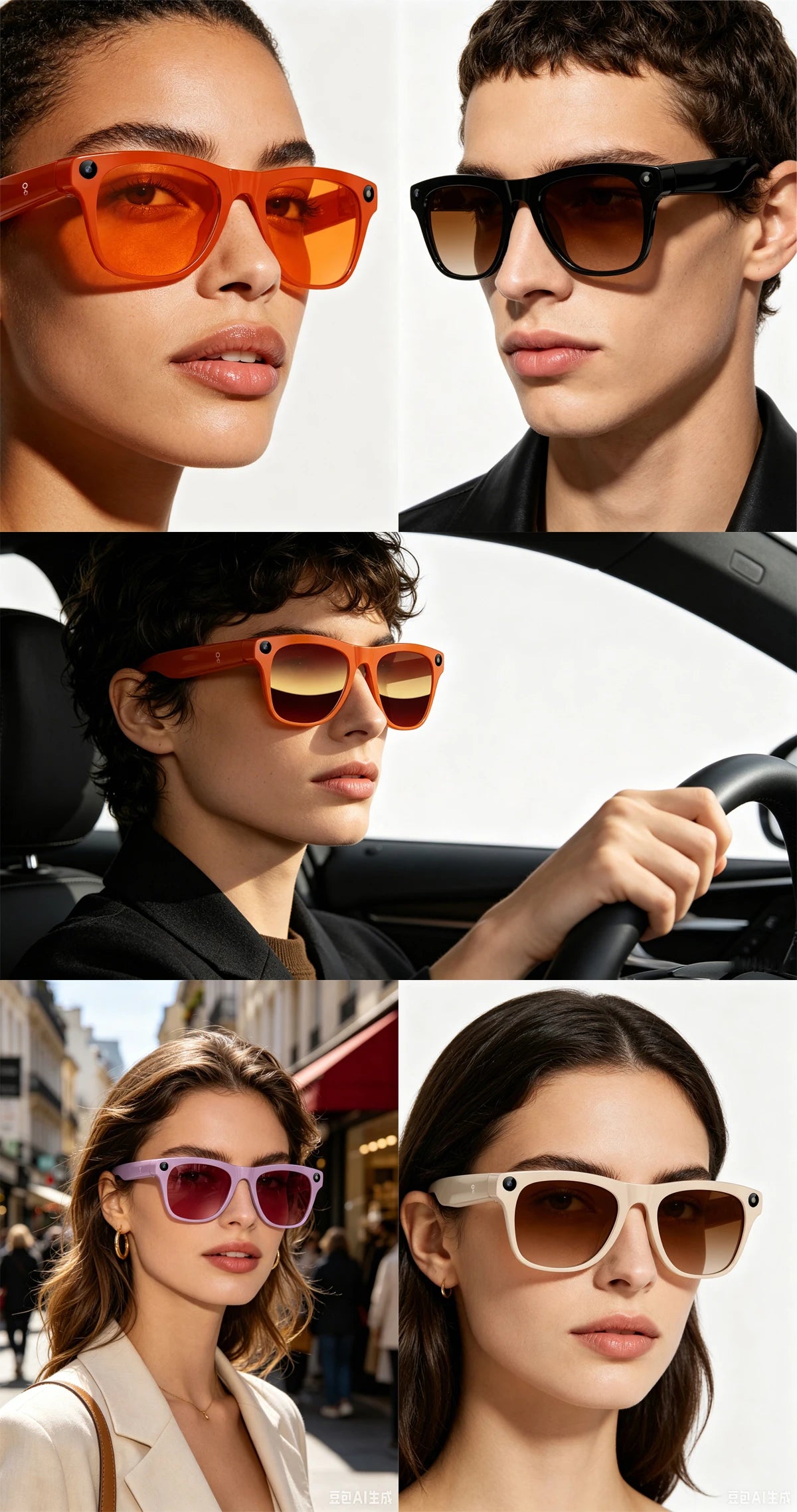 AI Smart Shooting Glasses with 8MP HD Camera AI Translation Bluetooth Call Video Record Music Playback Multi-functional Fashion