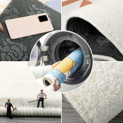 VIKAMA Creative Bathroom Rug, Absorbent and Non-slip Shower Bathtub Mat, Soft Bedroom Bedside Carpet, Home Decoration