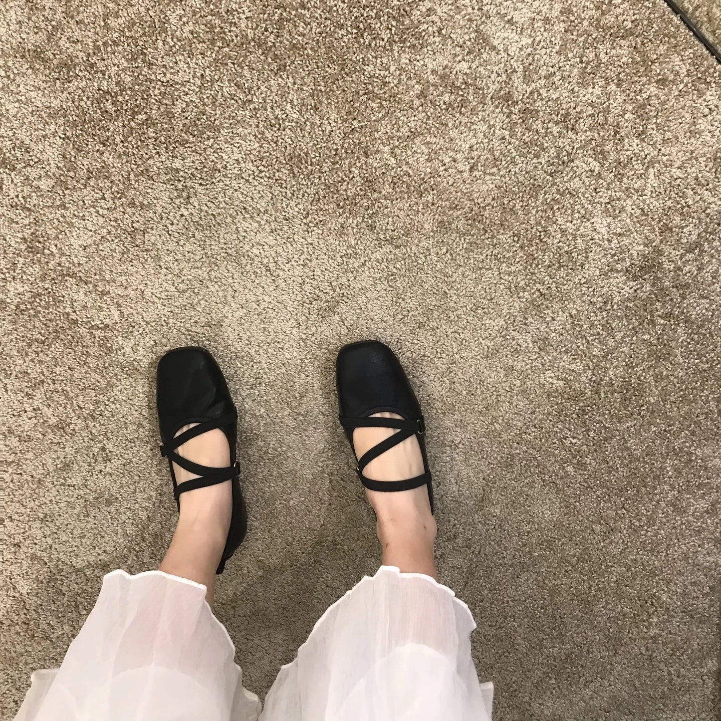 Spring Ballet Flat Shoes Women Comfy Leather Shoes 2024 Women Luxury Women Square Toe Flat Mary Janes Ladies Shoes Double Buckle