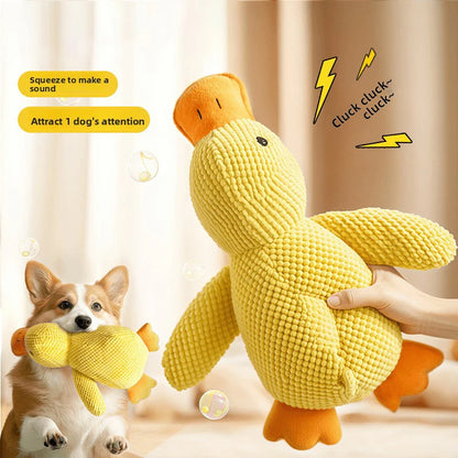 Yellow Duck Dog Toys for Aggressive Chewers Cats Dogs Chew Squeak Toy with Quacking Sound Interactive Plush Doll Toy Pet Supplie