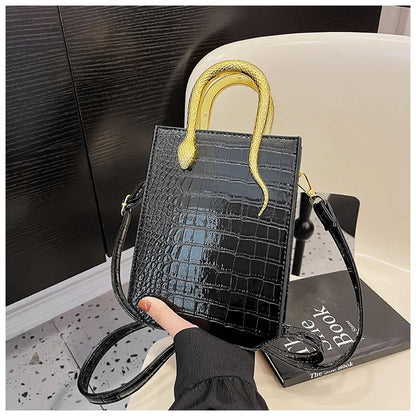 Stone Patterned Handbag for Women Glossy Purse and Handbags Crossbody Bags for Women Tote Bag PU Designer Bag Сумка Женская 2024