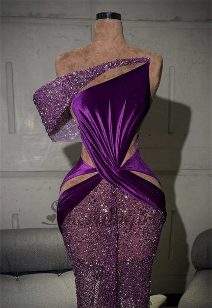 SHERAIN Luxury Mermaid Prom Dresses for Women Sequined Pleated Illusion Dubai Celebrity Party Gowns Robes De Soiree Customized