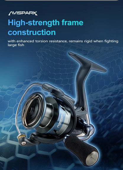 Soloking AVISPARK Spinning Fishing Reel 15KG Max Drag Power 5.2:1 Gear Ratio Ultra-Smooth Spinning Reel for Bass Pike Fishing