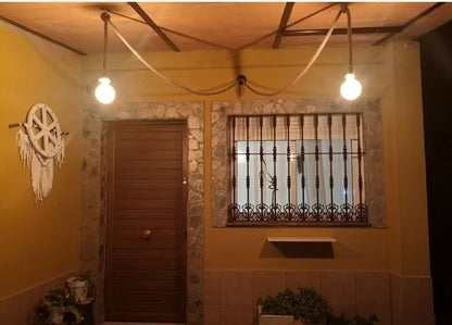 Hemp Rope Pendant Lights E27 Vintage Retro Hemp Rope Lamp Hanging Lamps Creative Loft Home Chandeliers LED Light Base AC85V-265V