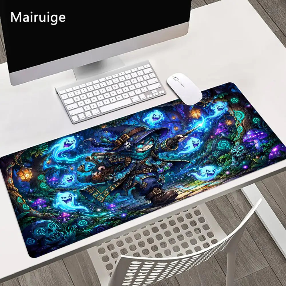 Mystical Wizard Big Size Mouse Pad Non-slip Rubber Base Desk Mat for Home Office Daily Use Deskpad Keyboard Pad Mouse Mat