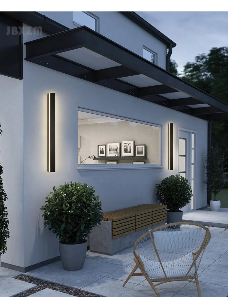 Waterproof LED Wall Light Minimalist LED Outdoor Wall Lamp Black Balcony Terrace Indoors Wall Decor IP65 Outside Garden Lights