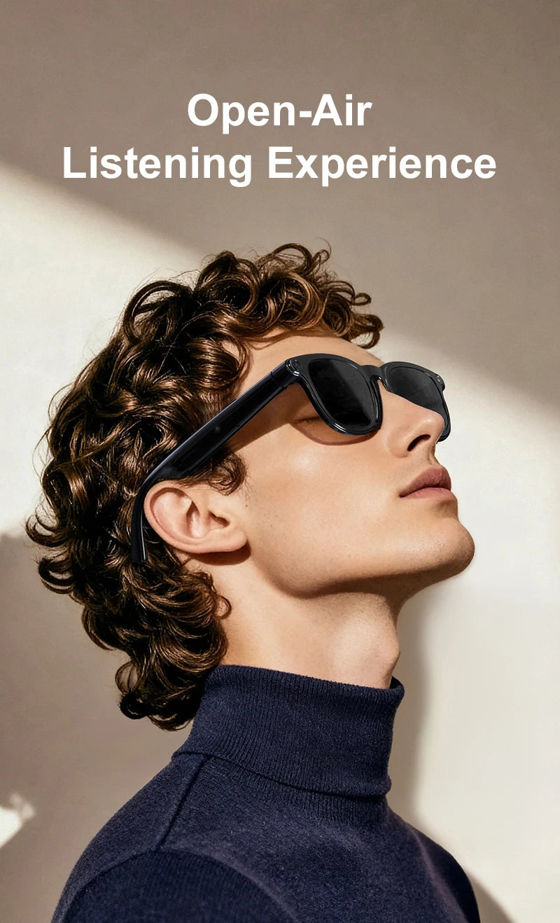 AI Smart Glasses 800W HD Camera Photo Video Record Voice Assistant Real-time Translation Waterproof Chat GPT Music Smart Glasses