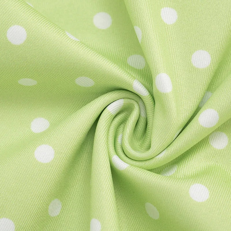 Polka Dot Print Playsuits Women Summer Bandage Halter Ruched Outfits Slim Backless Sleeveless V Neck Rompers Vacation Beach Gift