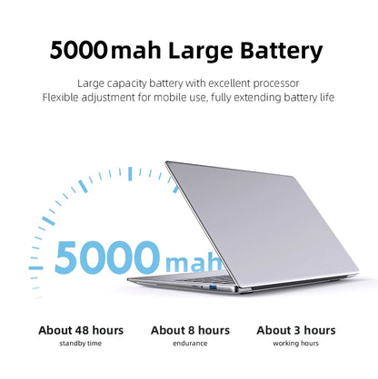 Xiaman Ultra Slim Windows 11 Laptop Computer 14.1" 12GB RAM 1TB 2TB SSD Intel A3950 Notebook 1920*1080 Office Study Computer PC