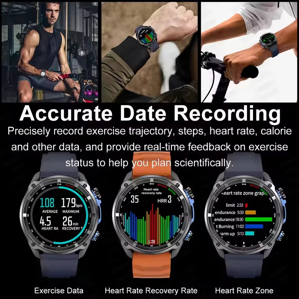 2026 Men GPS New Offline Map Smart Watch 10ATM Waterproof 4GB Route Navigation Clock 1000mAh Battery Outdoors Military Watches