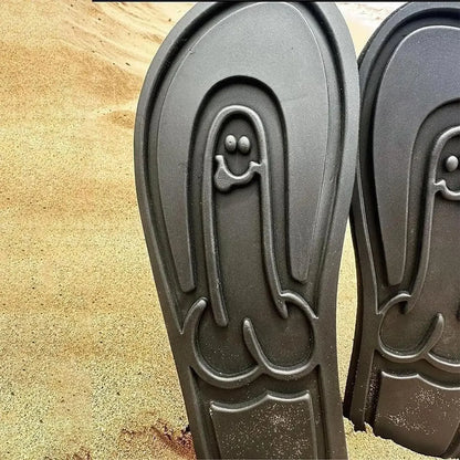 Adult Creative Quirky Dick Flops Slippers, Beach Flip Flops, Spread Hap Penis Hidden Penis Flops, Playful Quick Drying Slippers