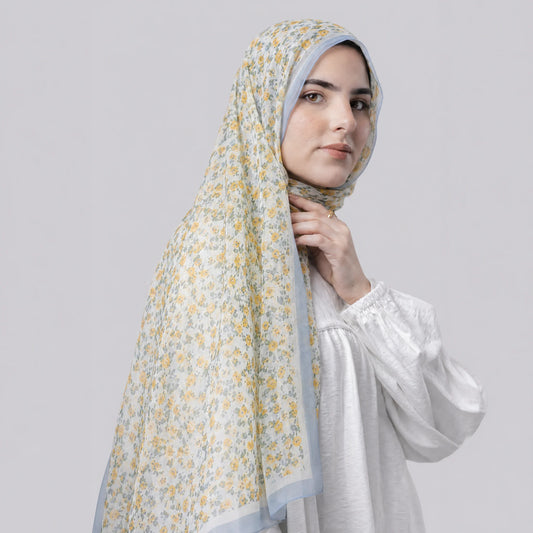 New Fashion Women Georgette Hijab Scarf Floral Printed Long Shawl Spring Summer Thin Beach Sunscreen Shawl Bandana 160*50cm