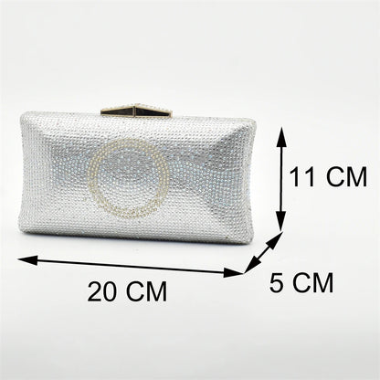 African Women Shoes and Bags Sets with Rhinestone Plus Size Heels 43 Nigerian Party Pumps Luxury Shoes Wedding Shoes Bride