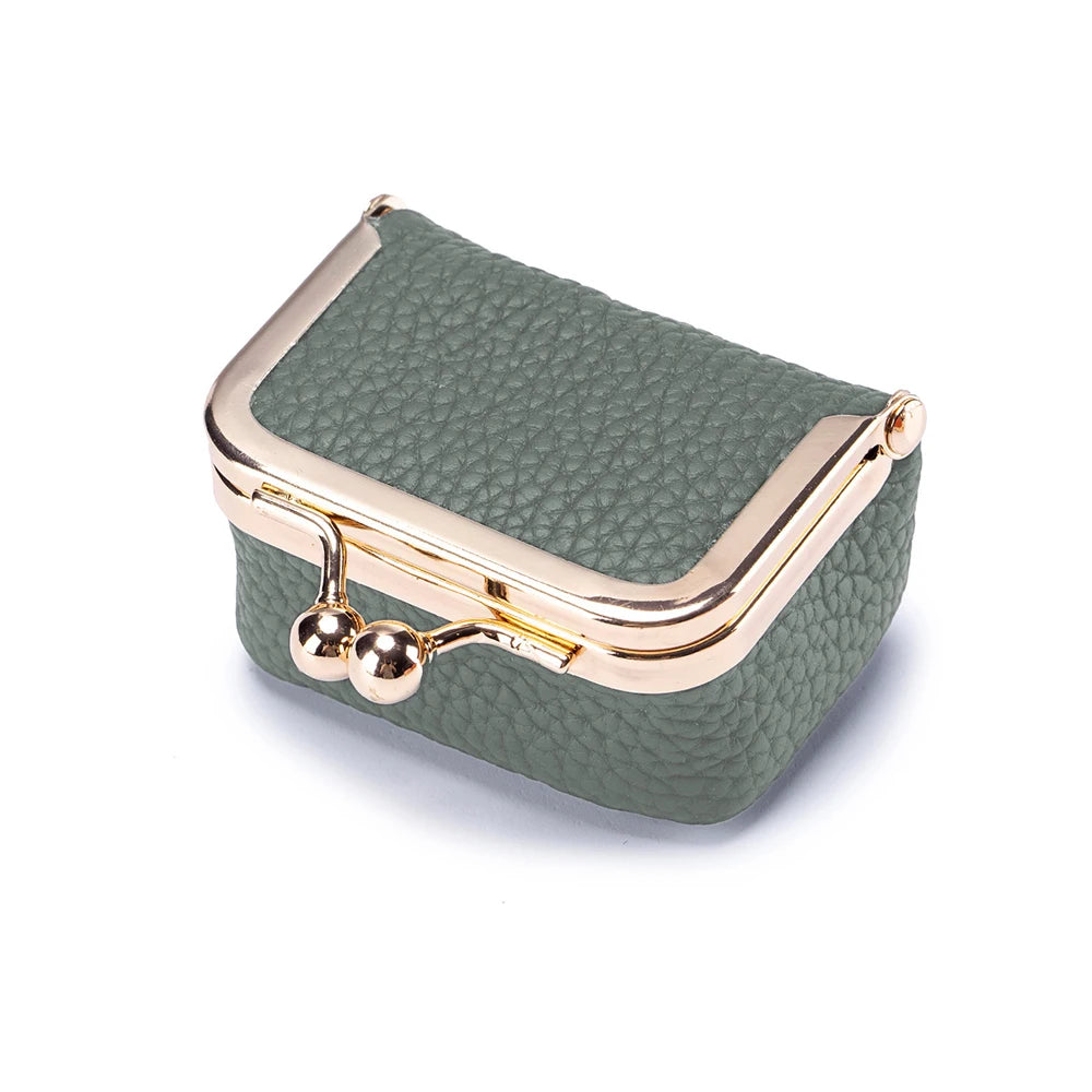 Women Wallets Small Genuine Leather Jewelry Bag Mini Headphone Bag Ring Necklace Earring Accessory Box Storage Bag Coin Purse