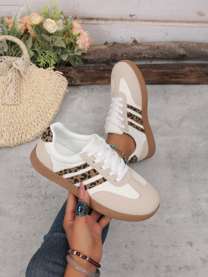 2026 Women Spring Sneakers Brand Classical Outdoor Casual Shoes Luxury Designer Leopard Print Comfort  Flat Shoes