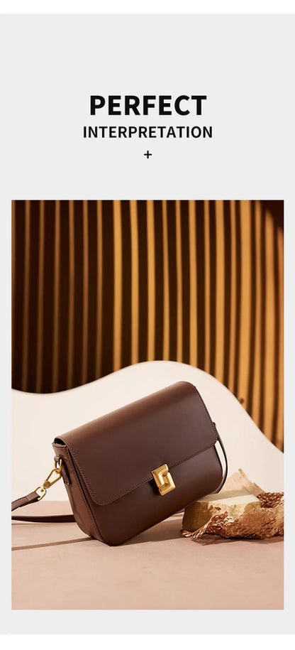 Luxury Genuine Leather Women Bag 2025 New Women's Shoulder Bag High Quality Cowhide Square Crossbody Bags Designer Handbags