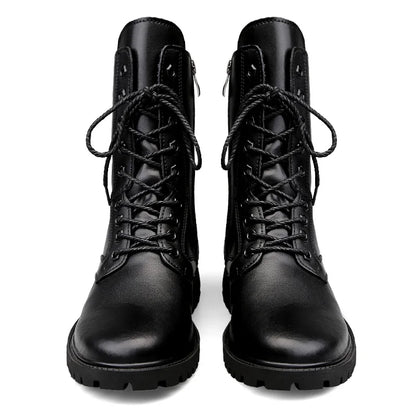 Winter Boots US Combat Boots TrendBoots Plus Velvet Men Boots Genuine Leather Snow Boots Side Zipper Motorcycle Boots High