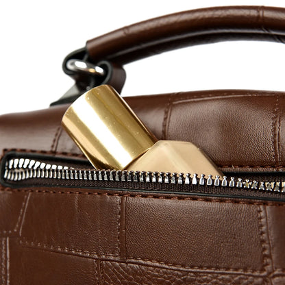New Fashion Crossbody Bags Women's Genuine Leather Bag Simple Tote Bag Vintage Boston Handbag Luxury Design Female Shoulder Bags
