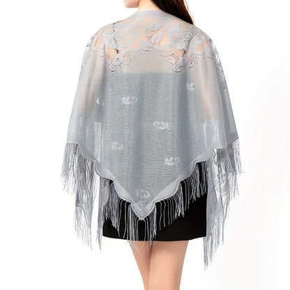 New Embroidery Lace Scarf Shawl Floral Triangular Veil Shawl For Women Party Scarf Wedding Poncho Stoles Ladies Headband Wraps