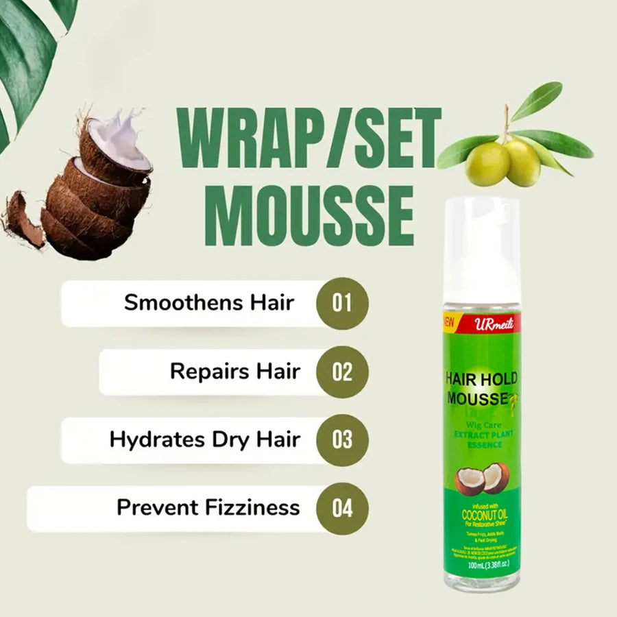 100mlCurly Hair Mousse For Wigs Strong Hold Olive Oil Hair Styling Mousse Anti-Frizz Hair Foam Mousse For Styling Hair Women Men