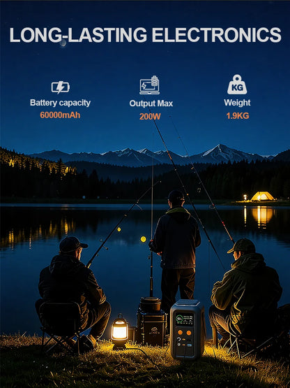 CTOLITY AXP200 200W Portable Solar Generator 192Wh Power Station Lifepo4 Battery Camping Power Bank Emergency Supply 140W PD