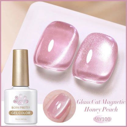 BORN PRETTY 10ml Cat Magnetic Gel Nail Polish Moonlight Glass Bead Water Light Crystal Soak Off UV Varnish For DIY Nail Art