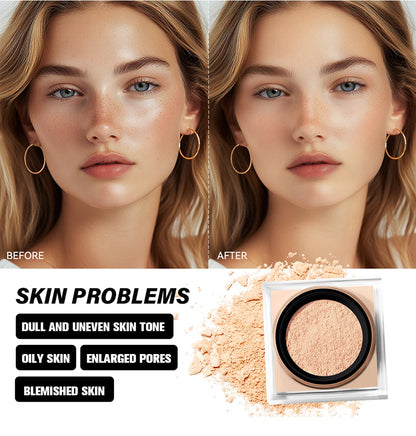 Loose Baking&Setting Powder Long Lasting Oil Control Natural Face Matte Waterproof Brighten Loose Powder Makeup Cosmetics