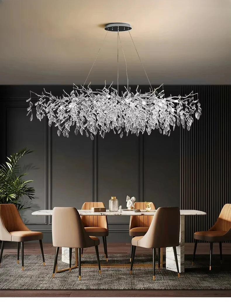 Luxury Modern Crystal Ceiling Chandelier Led Pendant Lamp Dining Table Living Room Bedroom Home Decor Wall Hanging Light Fixture