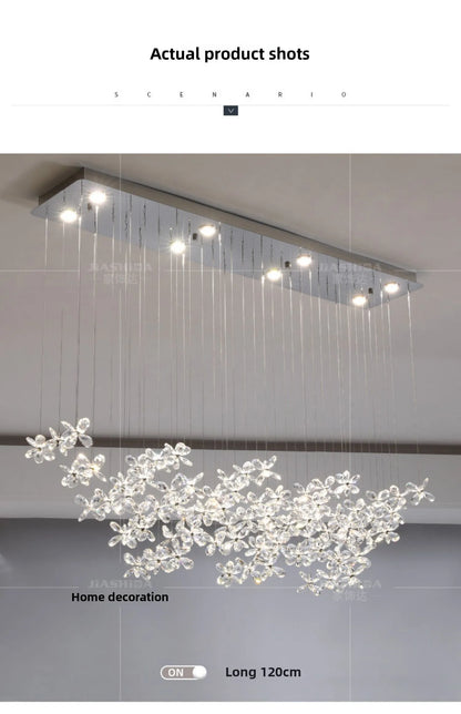 French Crystal Dining ChandelierFo Home Use Restaurant Lamp Luxurious And Modern Café Bar Counter Dining Table And Ceiling Light