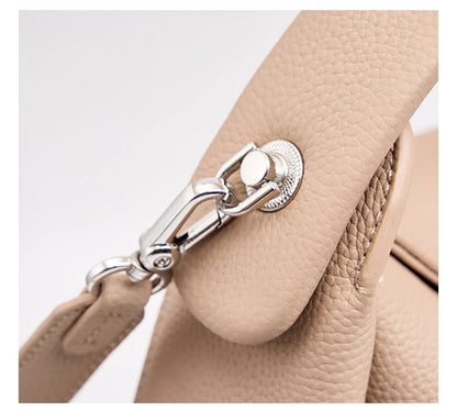 Burminsa Cowhide Genuine Leather Tote Shoulder Bags For Women 2026 Luxury Designer Crossbody Purses Bucket Work Ladies Handbags