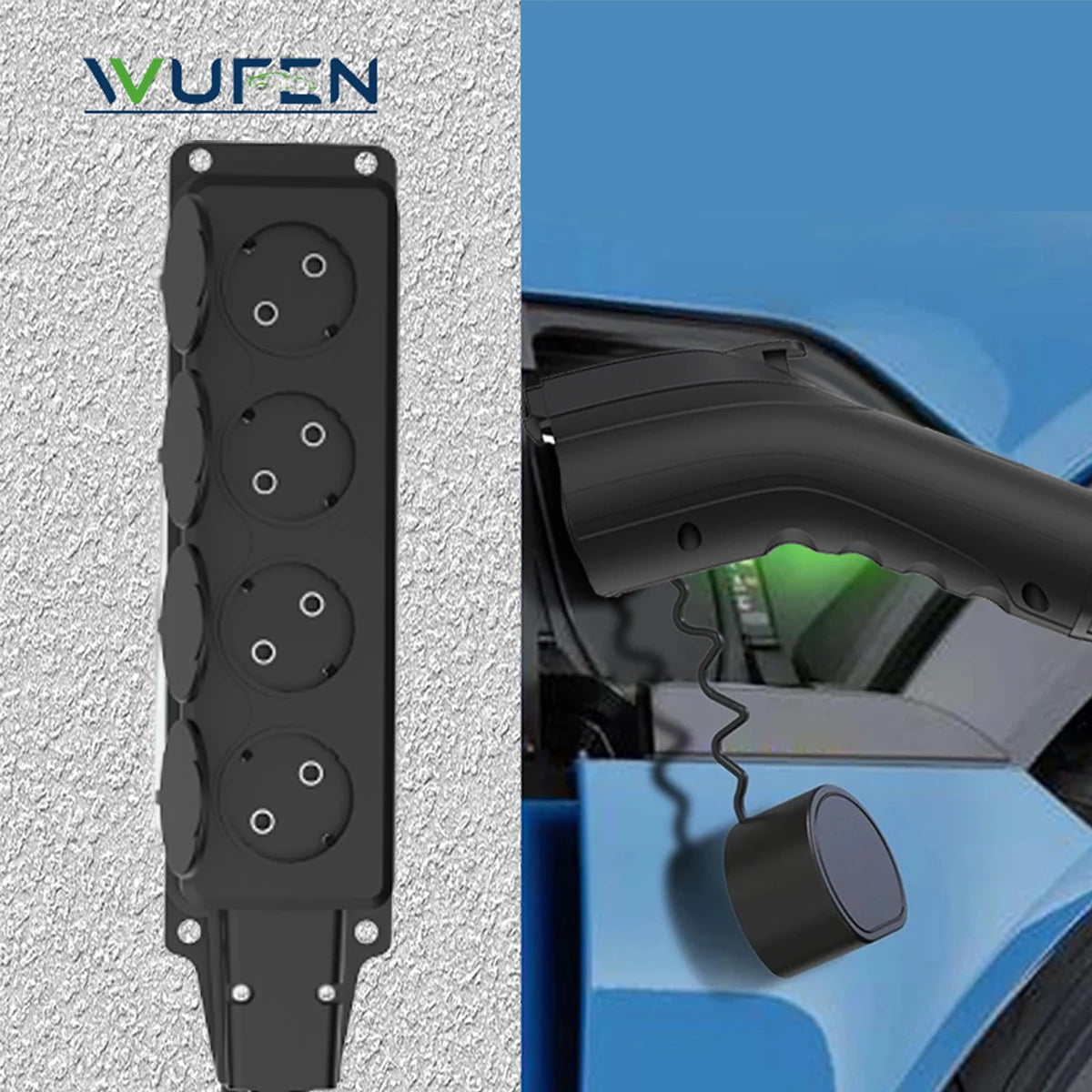 WUFEN V2L Discharger Schuko Plug V2L Type 2 Support MG BYD SERES 5 Geely ZEEKR LYNK&CO Chery DEEPAL GWM Discharge For Type2 Car