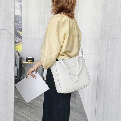 4Pcs/set PU Leather Crossbody Bags High Capacity Women Bag Set Pattern Portable Shoulder Bags Purse Simple Ladies Handbag