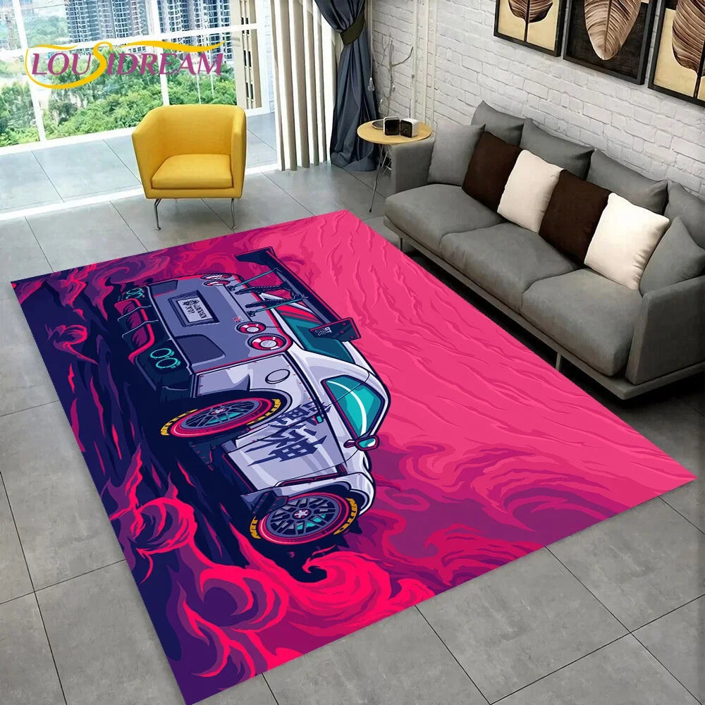 GTR Racing Car N-Nissan Logo 3D Carpet Rug for Home Living Room Bedroom Sofa Motorcycle Doormat Decor,kid  Area Rug Floor Mat