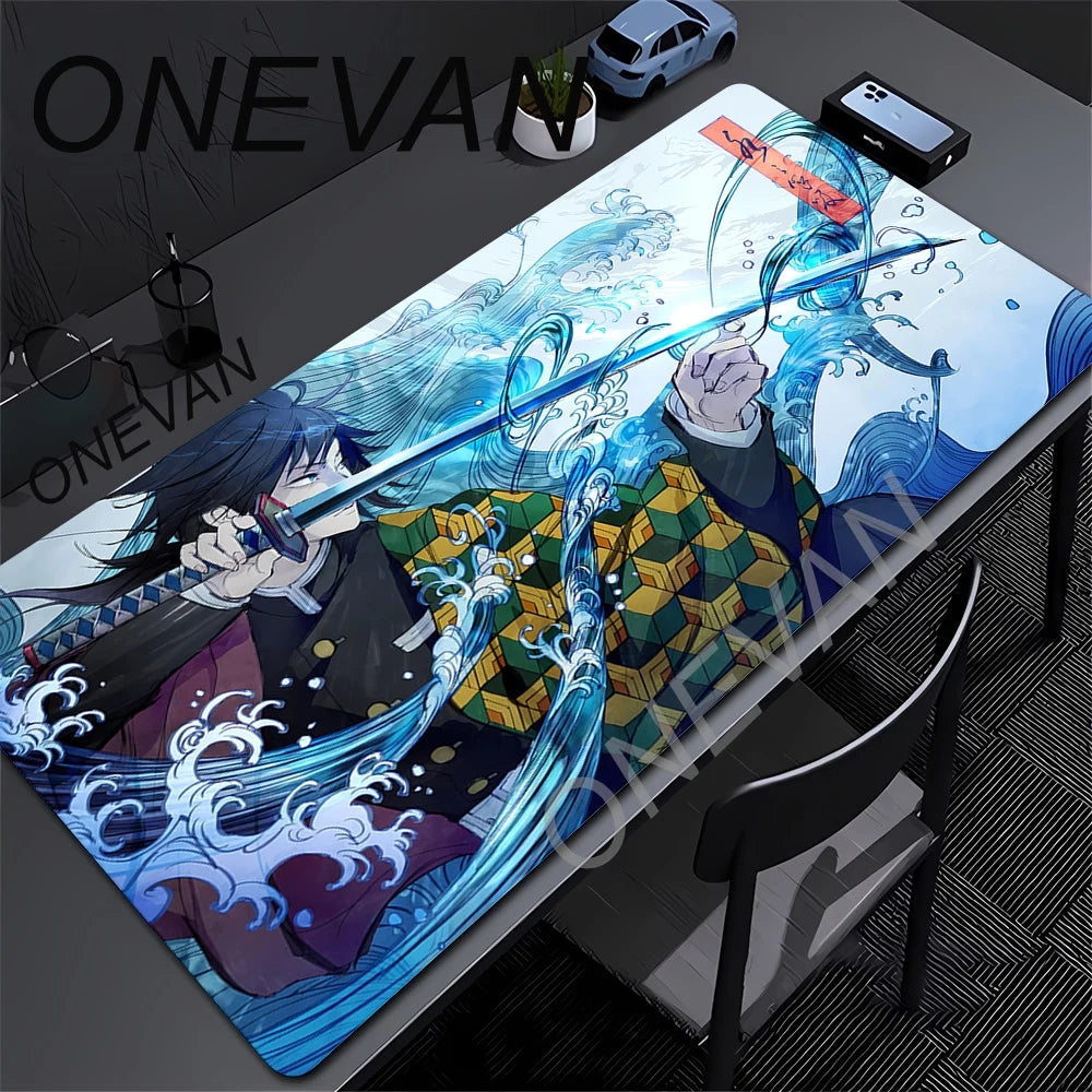 Mouse Pad Gaming Laptops Keyboard Mat Xxl Pc Desk Protector Deskmat Gamer Mats Anime Demon Slayers Rengoku Kyoujurou Pc Mousepad