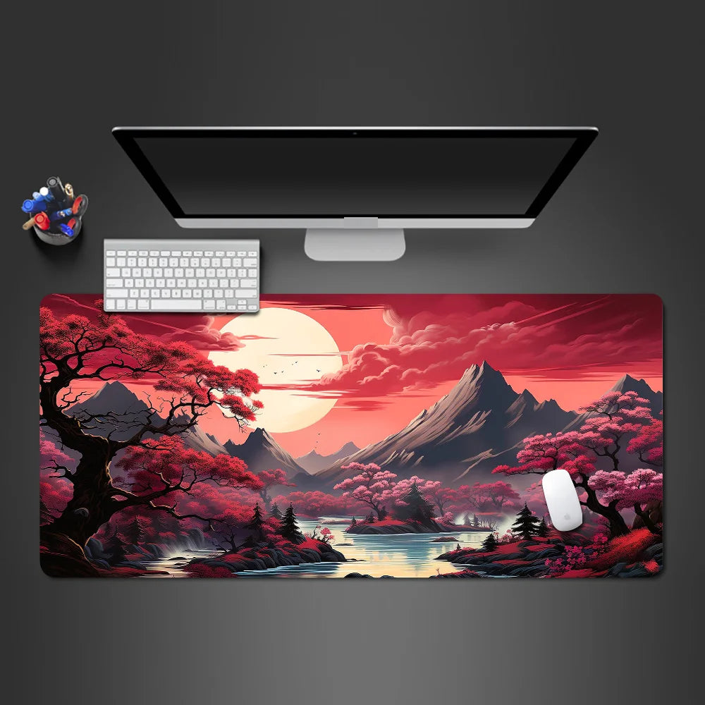 Mouse Pad Sakura Landscape Desk Accessories Mat Gamer Rug Xxl Keyboard Pad 1000X500x3MM Desk Mat Office Carpet Gaming Mouse Mats
