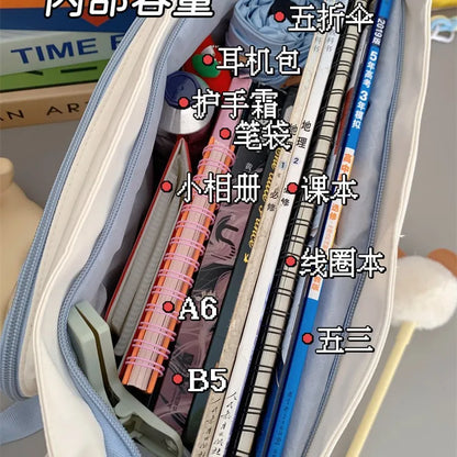 Trendy Transparent Simple Crossbody Bag for Girls Large Capacity School Shoulder Bag Comfortable and Versatile Texture Ita Bag