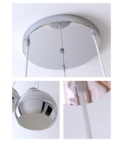 Nordic Rose Gold Pendant Lights Plated Metal Hanging Lamp Fixtures Dining Room Kitchen Island Bar Cafe Indoor Decor Lighting E27