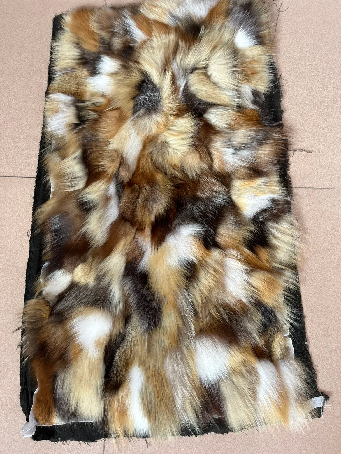 Natural fox fur plates real fur blanket parka lining DIY material