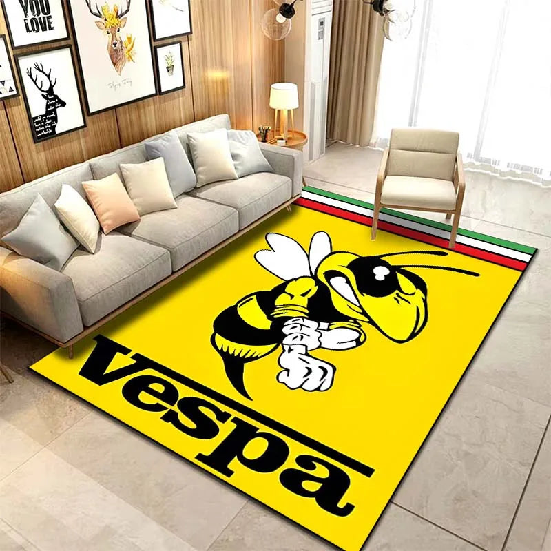 15 Sizes Motorcycle V-Vespa Pattern Rug Bedroom Living Room Bathroom Mat Creative Door Mat Area Rug Carpets for Living Room Home
